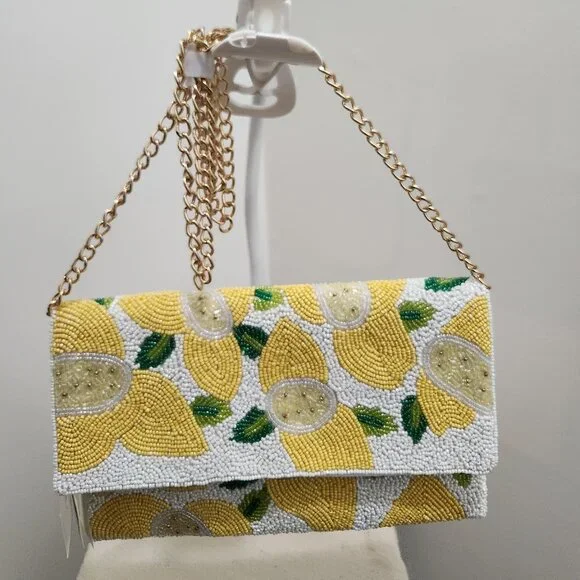 Lemon beaded crossbody made in India - Picture 1 of 6